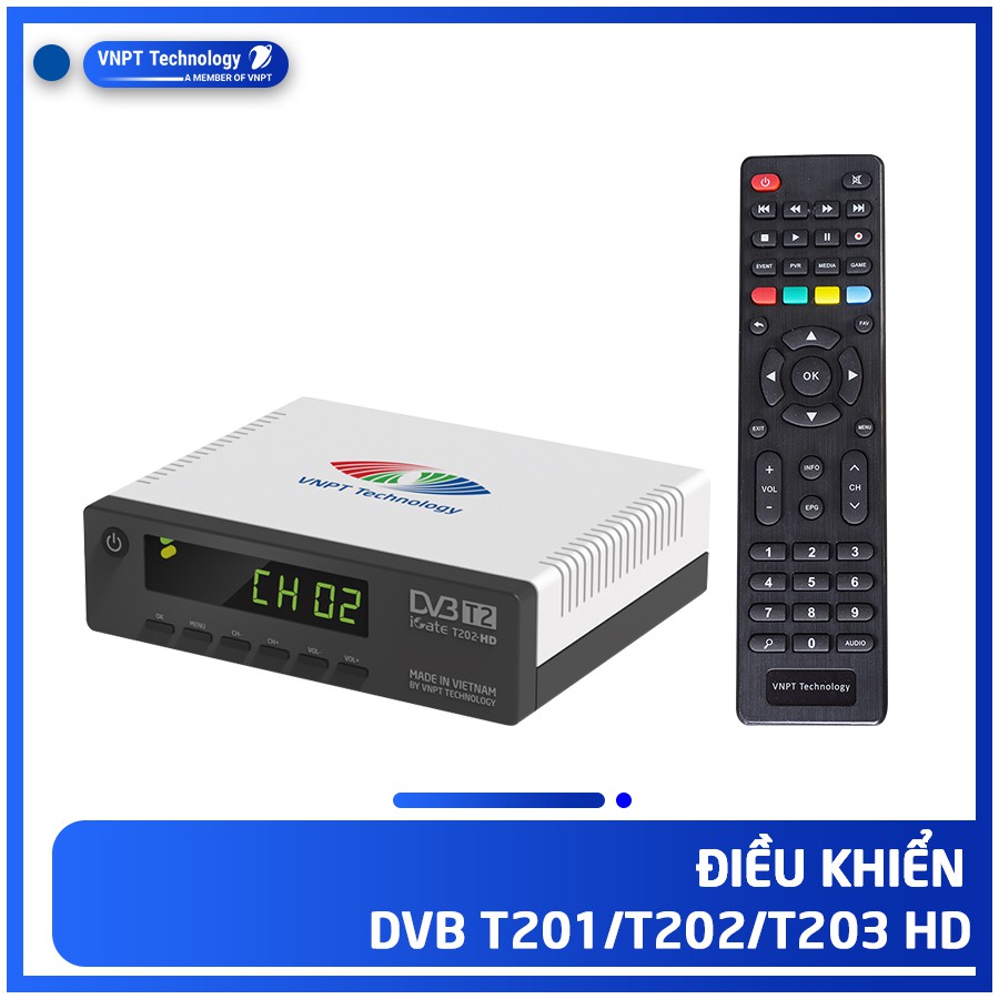 [Mã BMLTA50 giảm 10% đơn 99K] Điều khiển DVB-T2 dùng cho đầu thu kỹ thuật số DVB T2 các loại VNPT Technology