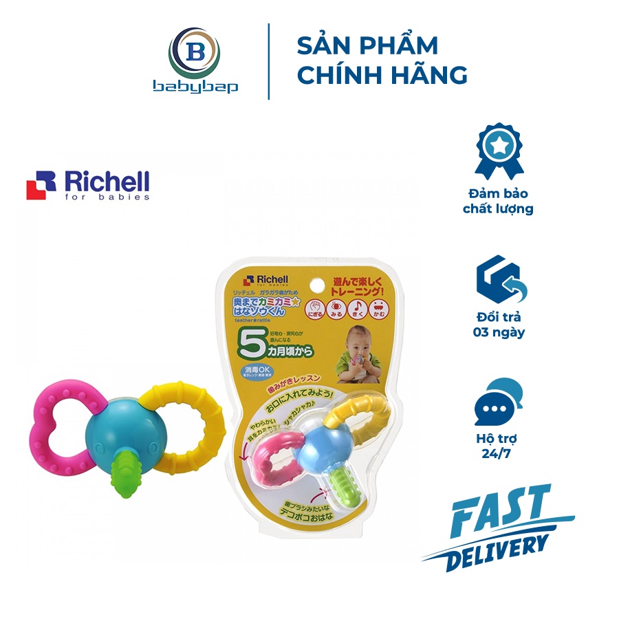 Xúc Xắc Gặm Nướu Con Voi Richell Phù Hợp Cho Bé Trên 5 Tháng