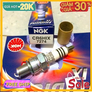 [FREE SHIP giảm 12% đơn 999k] Bugi NGK CR6HIX cho Dream Sirius Jupiter Lexam Chaly Taurus 7274 iridium sản xuất tại Nhật