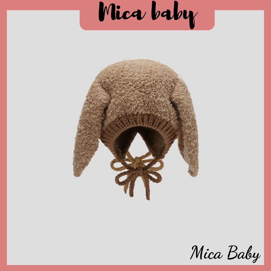 Mũ len hình tai thỏ bông xù đáng yêu cho bé Mica baby ML41