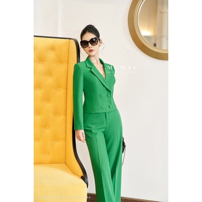 Set Vest Nữ Croptop Quần Ống Rộng MY WAY Sang Trọng Cá Tính 2MVB0990 2MQB0109