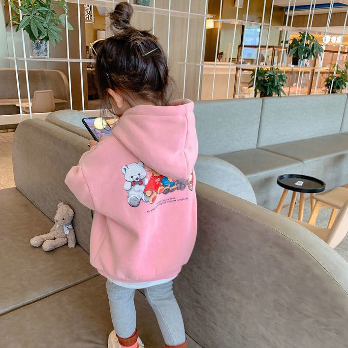 Áo Hoodie Dày Dặn Phong Cách Phương Tây Thời Trang Thu Đông Mới Cho Bé Gái