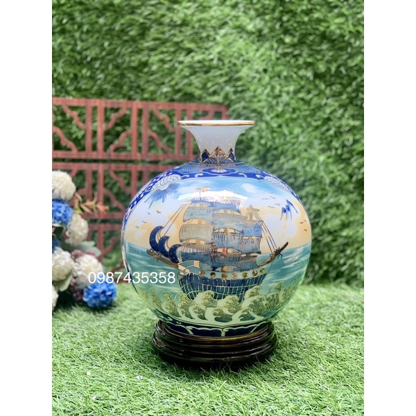 Bình hút lộc thuận buồm xuôi gió 3D gốm sứ Bát Tràng