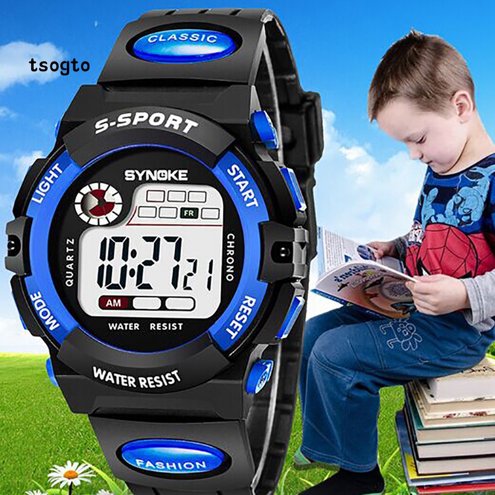 Đồng hồ điện tử thiết kế chống nước phong cách thể thao dùng cho bé trai và bé gái | BigBuy360 - bigbuy360.vn