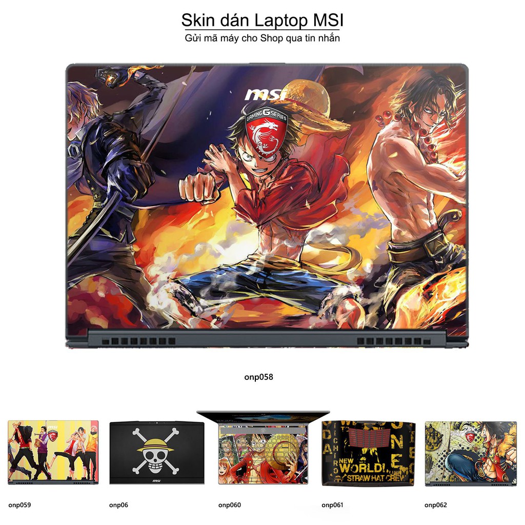 Skin dán Laptop MSI in hình One Piece nhiều mẫu 3 (inbox mã máy cho Shop)