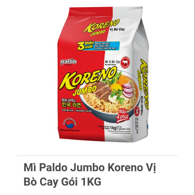 Mì Paldo Jumbo Koreno vị bò cay gói 1kg