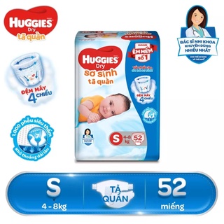 Q. Bình Tân Tã/Bỉm quần sơ sinh Huggies S52 - Gói 52 miếng