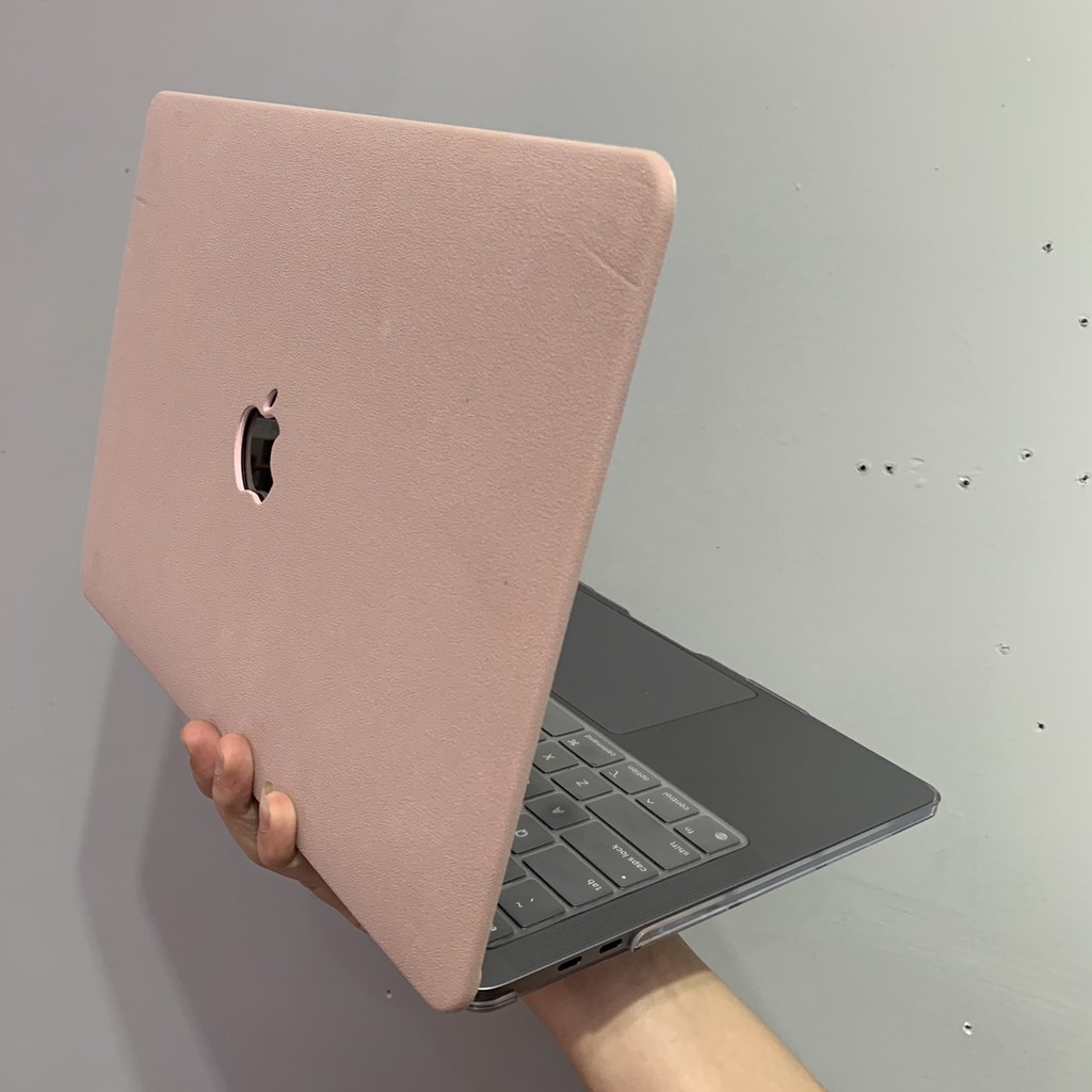 Combo ốp +phủ phím Macbook Air 13"(2018-2020 ) màu hồng pastel và đỏ booc đô thời trang, chống va đập, chống xước tốt