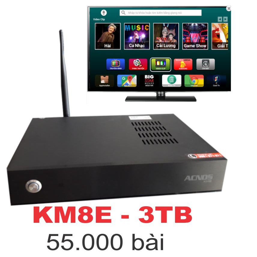 Đầu mini karaoke Wifi độ nét cao KM8E + Ổ cứng 3T đã chép nhạc