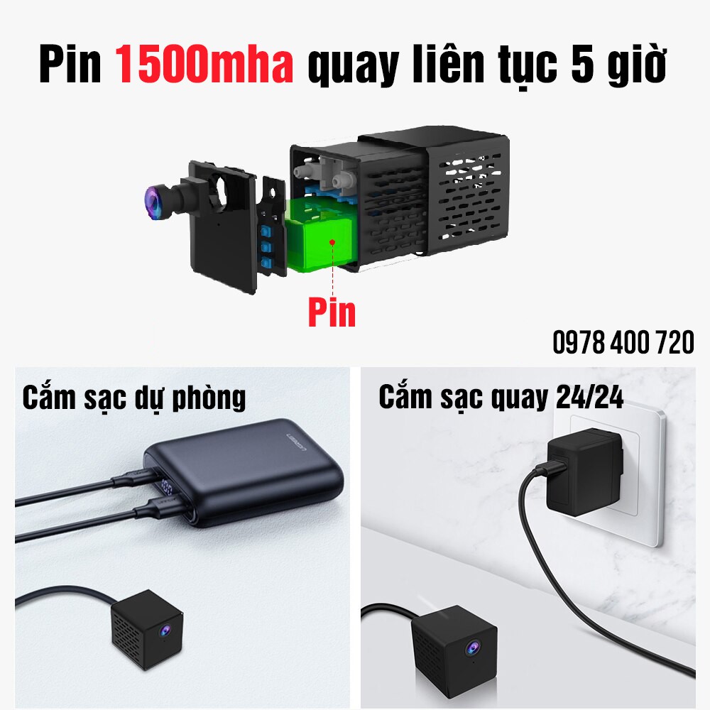 Camera IP mini Vstarcam C90S 2.0M Full HD 1080P WiFi Siêu nhỏ gọn, Hồng ngoại ban đêm, Góc rộng 150 độ Bảo hành 12 tháng | BigBuy360 - bigbuy360.vn