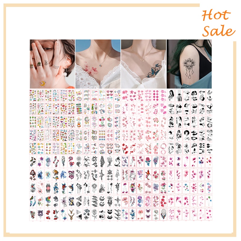 (Hàng Mới Về) Set 30 Hình Xăm Dán Tạm Thời Không Thấm Nước Trang Trí Cơ Thể Quyến Rũ Cho Nữ