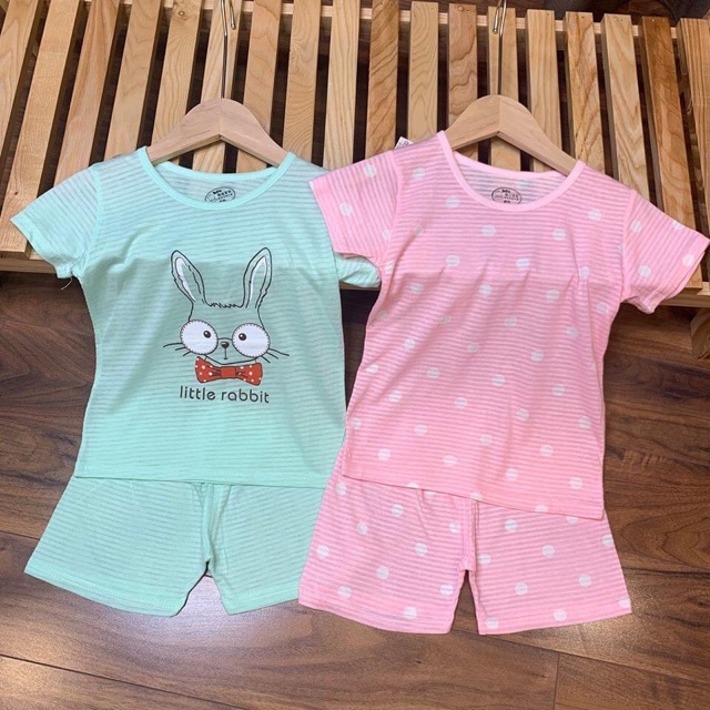 Bộ mát cotton sợi tre loại 1 cho bé trai / bé gái size 10-20ky