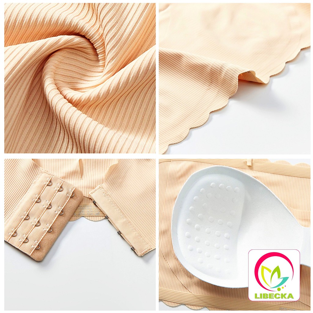 Áo Bra nữ quây hai dây cài sau gân tăm co giãn thông hơi thoáng mát nâng ngực Sexy gợi cảm xuất Hàn Quốc LIBECKA AL59