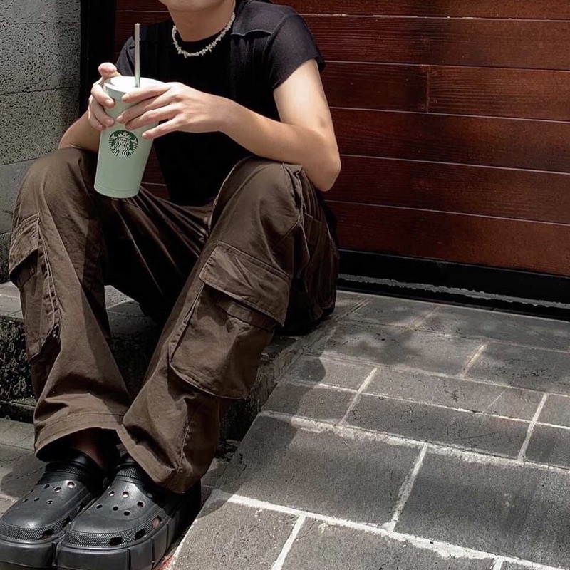 Quần Kaki Túi Hộp Nam Nữ Reetro 8 - Đặc Biệt Nhiều Túi - Quần Cargo Pants Ống Rộng