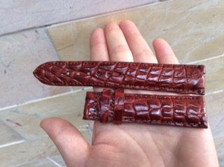 Dây Đồng Hồ Da Cá Sấu Lót Da Đà Điểu size 20 & 22