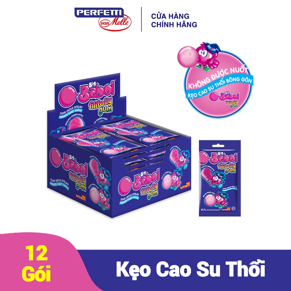 [Mã FMCGMALL -8% đơn 250K] Kẹo Cao Su Thổi Big Babol Fili Folly Hương Trái Cây (Hộp 12 gói)