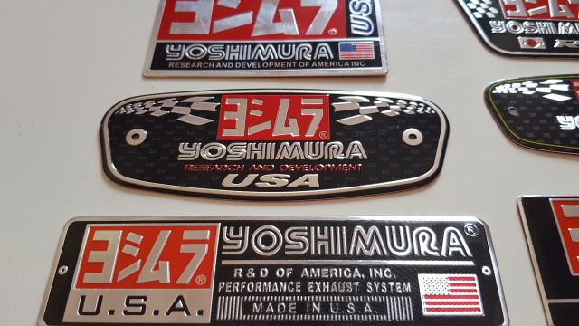 Tem nhôm pô xe thương hiệu YOSHIMURA USA JAPAN