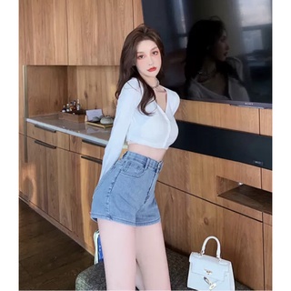 [Size 32-36] Quần Đùi Jeans Nữ Bigsize, Lưng Cao Trên Rốn, Co Giãn Mạnh