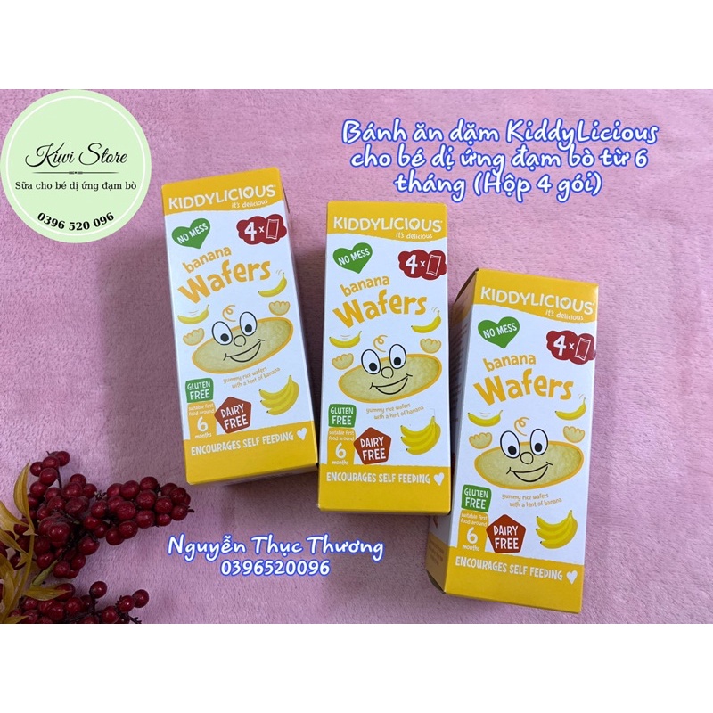 Bánh ăn dặm KiddyLicious cho bé dị ứng đạm sữa bò từ 6 tháng