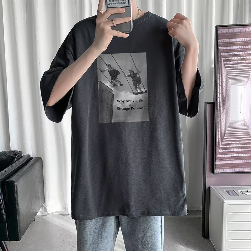 Áo Thun Tay Ngắn Dáng Rộng In Họa Tiết Hoạt Hình Phong Cách Hip Hop Thời Trang Mùa Hè Cho Nam Và Nữ size M-8XL