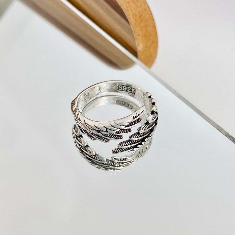 Nhẫn Thép Không Gỉ Khắc Hình Cánh Thiên Thần Thời Trang Cho Cặp Đôi