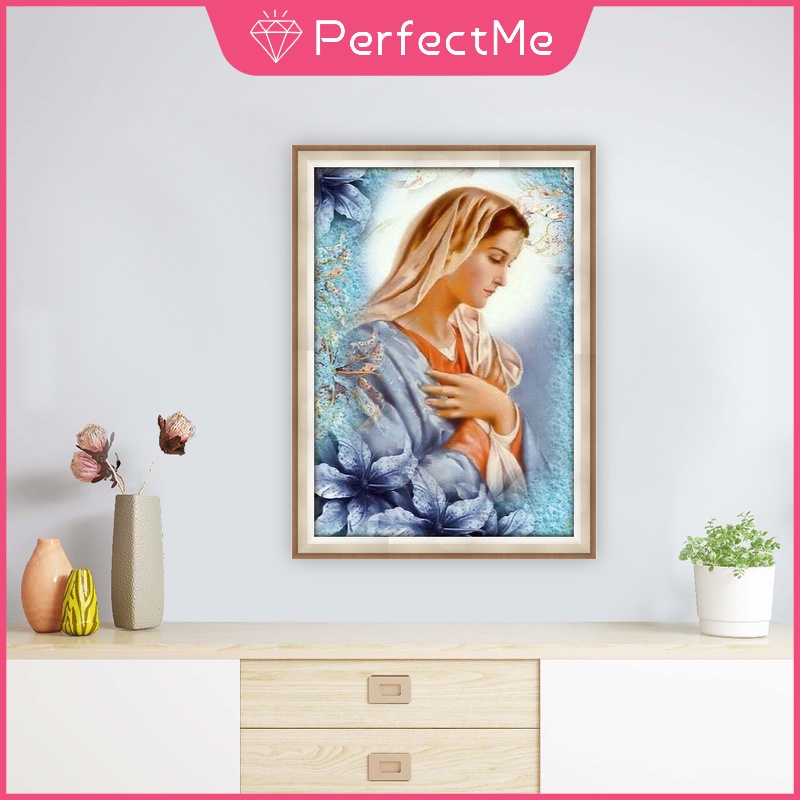 Bộ tranh đính đá tự làm họa tiết chúa jesus hai kích cỡ tùy chọn