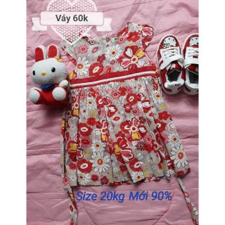 Đầm vải kate 2 lớp, 1 lớp cho bé