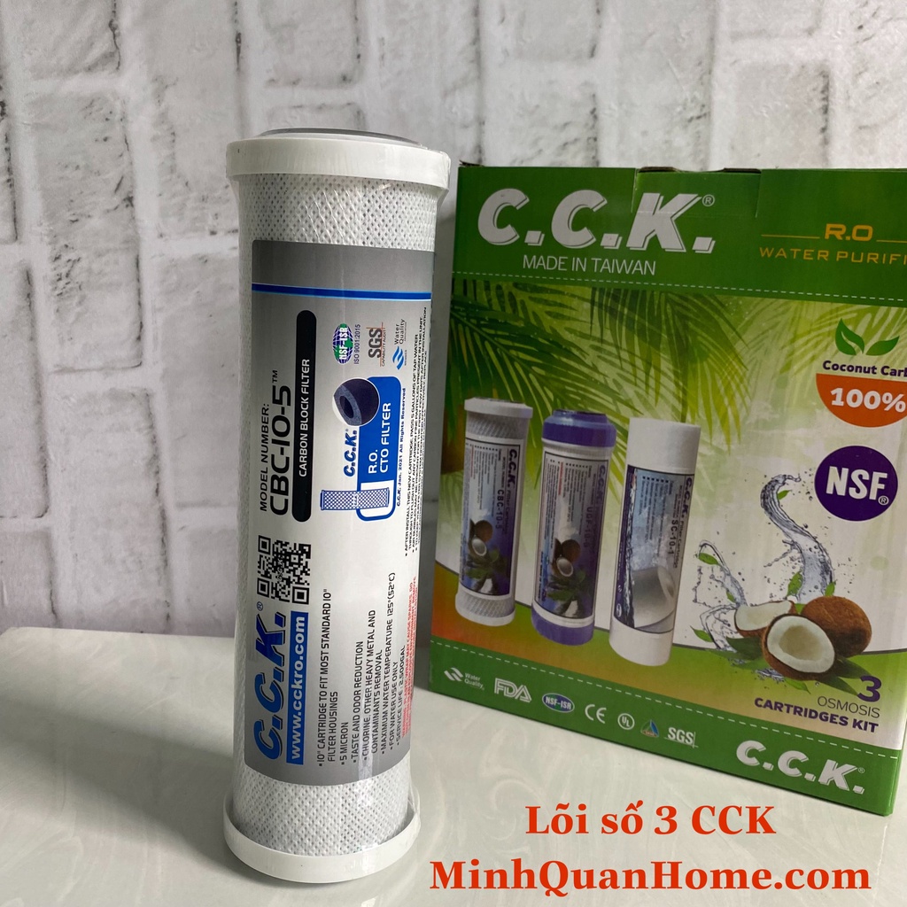 Bộ 3 lõi lọc CCK 123 ĐÀI LOAN ❤️CHÍNH HÃNG C.C.K❤️Bộ tiền lọc máy RO và máy ion kiềm |MINHQUANHOME|