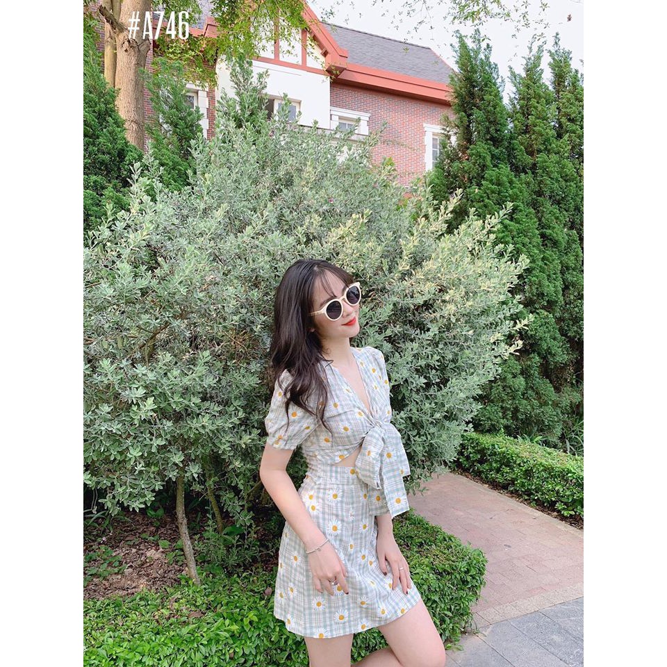 [Mã SKAMA06 giảm 8% tối đa 50K đơn 250K] [HÀNG THIẾT KẾ] Đầm váy hoa cúc cột nơ dễ thương | BigBuy360 - bigbuy360.vn