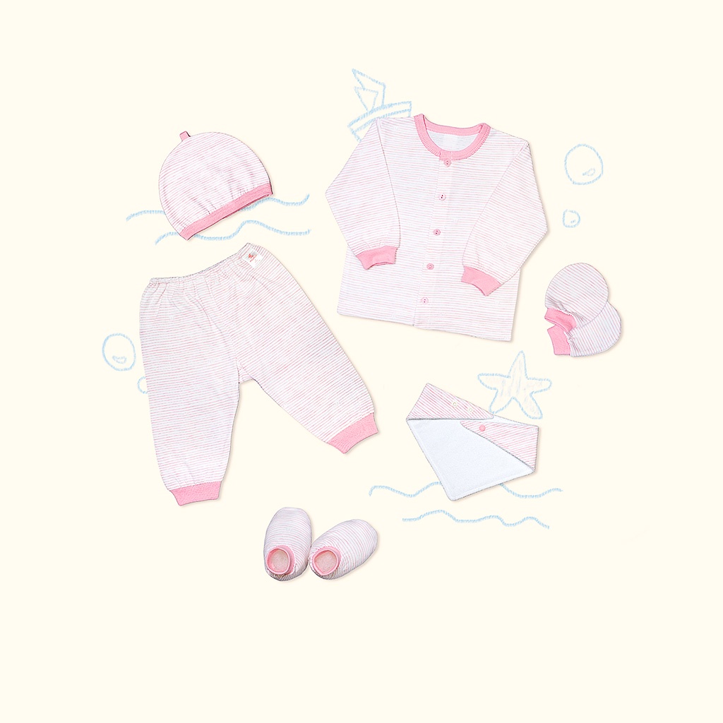 Set 5 Món Đồ Dài Sơ Sinh MIOMIO - Cho Bé Trai, Bé Gái (Từ 0-3M), Vải Cotton