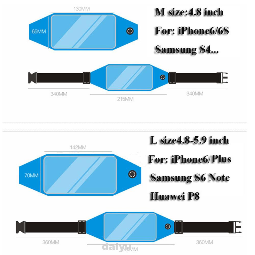 Túi đựng điện thoại đeo ngang hông thể thao mềm chống thấm nước 6S có thể chạm màn hình cảm ứng