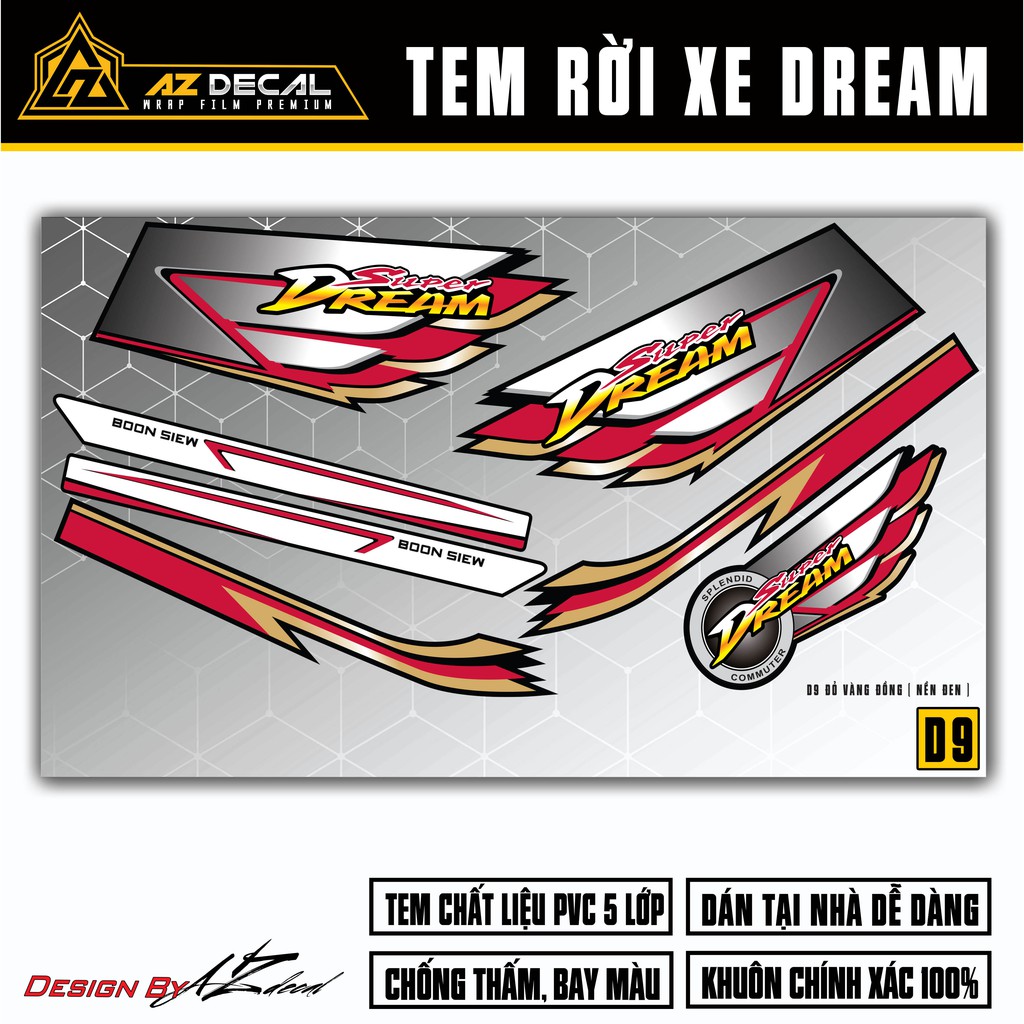 Tem Dream Đẹp Dùng Cho Dòng Việt, Thái | D9 | Tem Chế Chất Liệu PVC Chống Nước, Bền Màu, Decal Cắt Rời Dễ Dùng