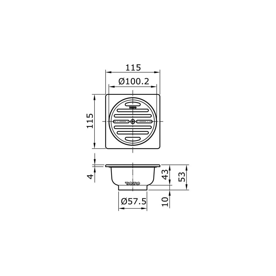 Nắp Đậy Cống Thoát Nước Sàn Nhà Toto Tx1Eb