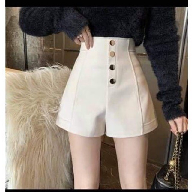 quần sooc cạp cao lưng cao 4 cúc ống suông DH