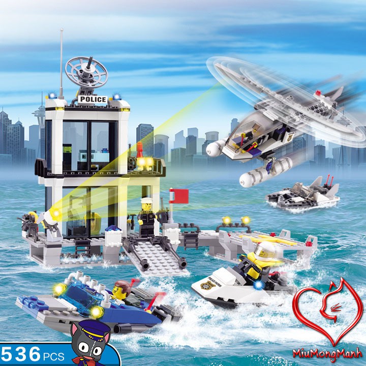 Trạm Cảnh Sát Biển 536 Chi Tiết City Lego Kazi Đồ Chơi Lắp Ráp Xếp Hình