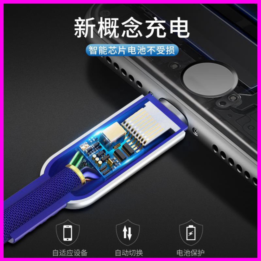 Dây sạc tự ngắt thông minh hoco u79 cho ip/micro usb/type c,chiều dài 1m bảo hành 1 năm