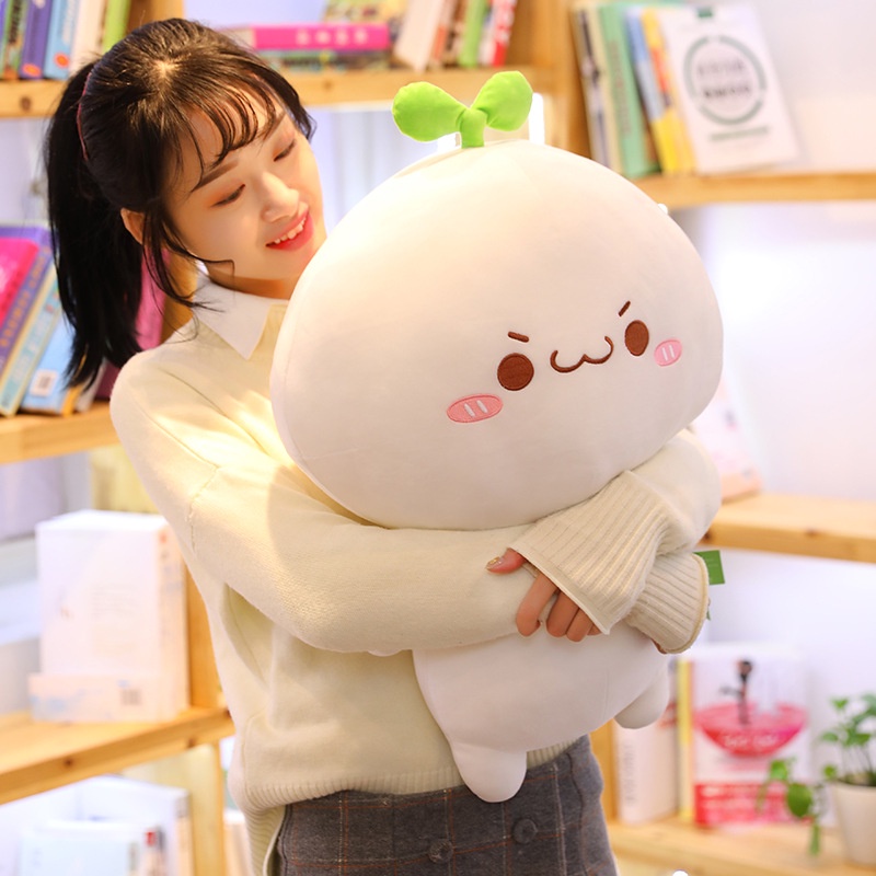 Gấu Bông Rau Mầm Siêu Mềm Mịn Siêu Cute, Mầm Cây Dễ Thương Chất Nhung Co Dãn 4 Chiều Size 35cm