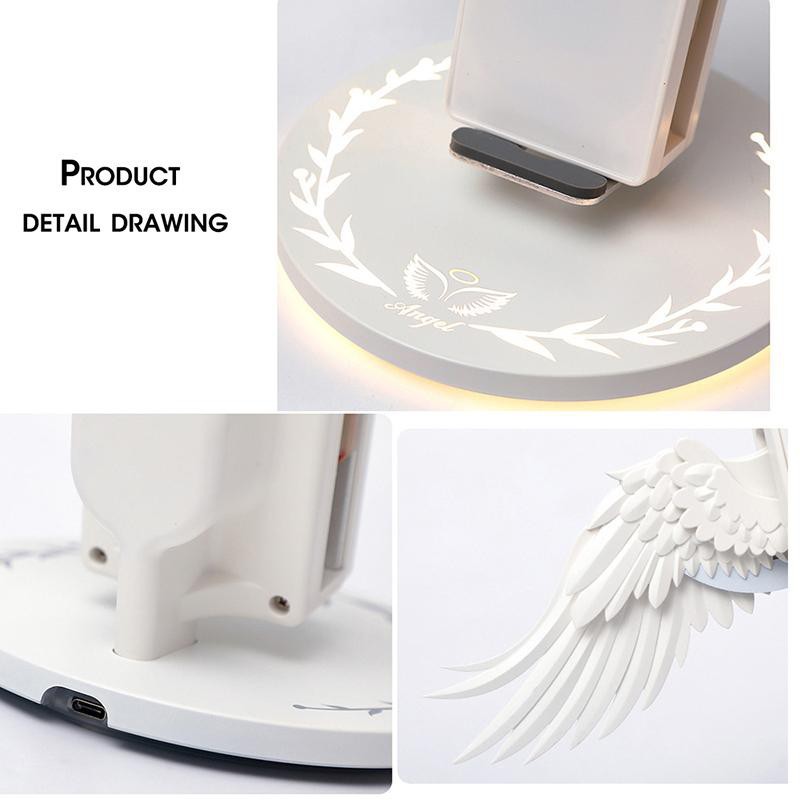 Sạc nhanh không dậy Angel Wings 10W - Sạc không dây cánh thiên thần dễ thương chính hãng