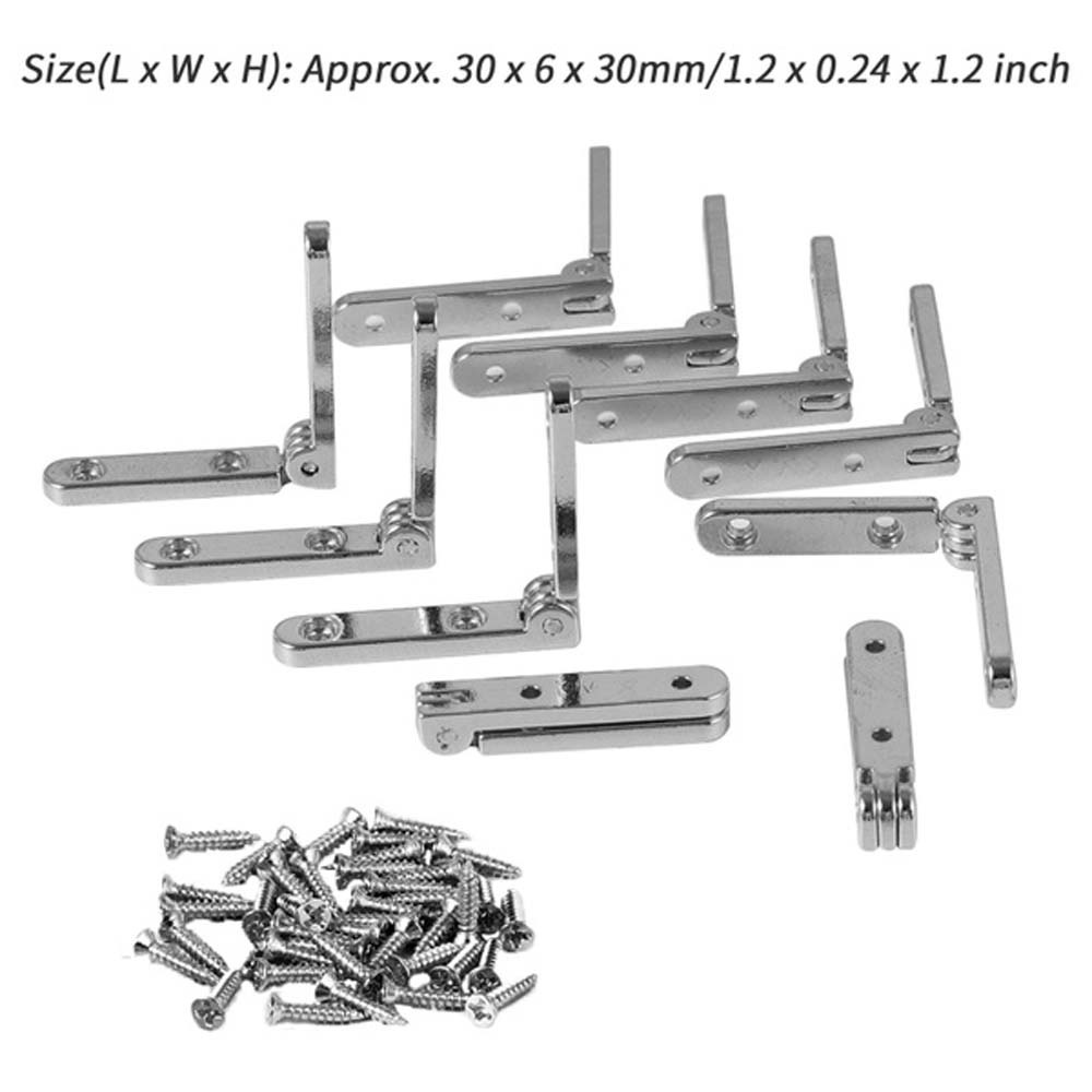 Bộ 5 / 10 bản lề gập hỗ trợ nắp đồ nội thất tự khóa góc 90 độ tiện lợi nhiều màu tùy chọn