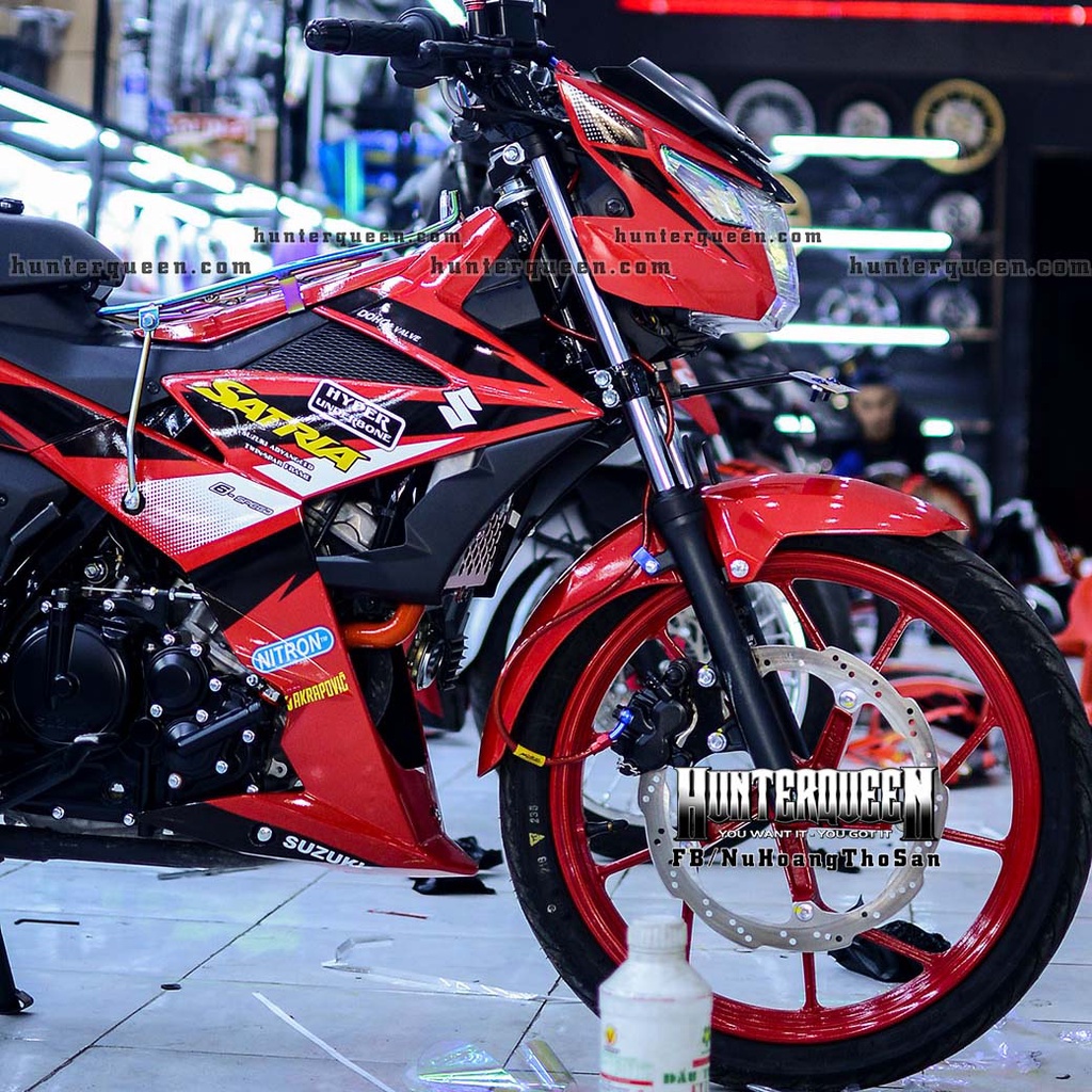 Tem rời cao cấp Raider FI dán xe đỏ. Decal in UV ép nhiệt kích thước chuẩn, không bay màu, bong tróc