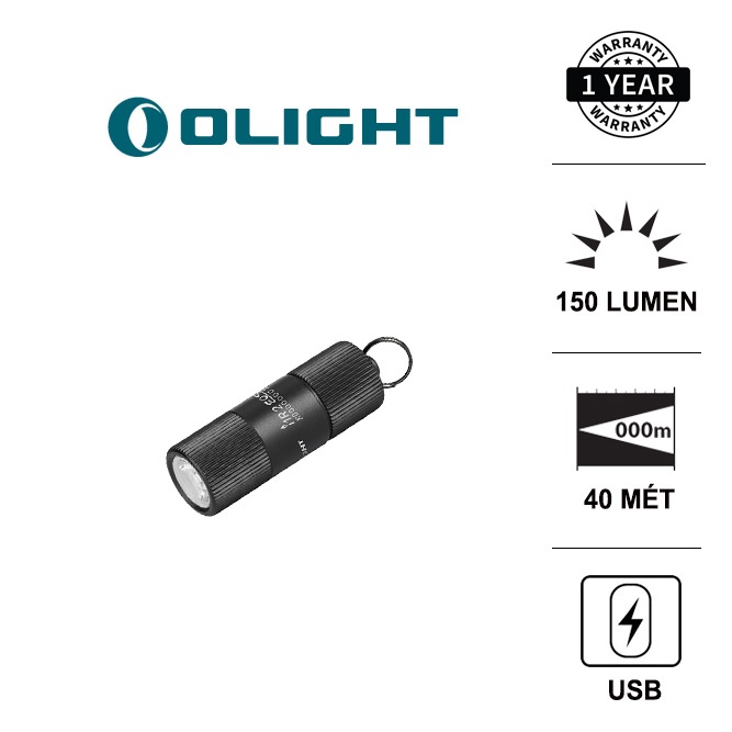 Đèn pin móc khóa Olight I1R 2 EOS sáng 150 lumen xa 40m sạc USB pin Li-ion Đèn &amp; Đèn pin