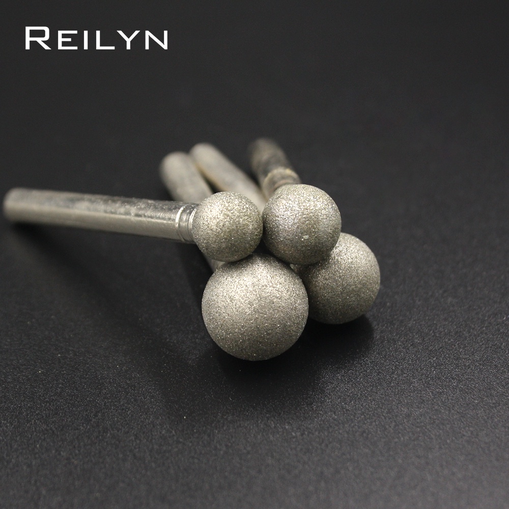 Đầu Mài Đánh Bóng Kim Cương Đầu Tròn 6mm 120 Độ# 1 Mũi Khoan Đánh Bóng Đá Ngọc Bích 6mm-18mm