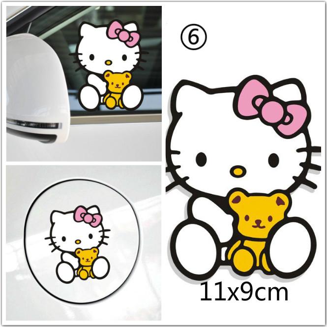 Sticker Hello Kitty Phản Quang Dán Trang Trí Xe Hơi