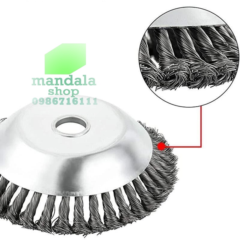 Chổi sắt gắn máy cắt cỏ, dũi sát gốc cỏ, dũi bay rêu mốc sân vườn