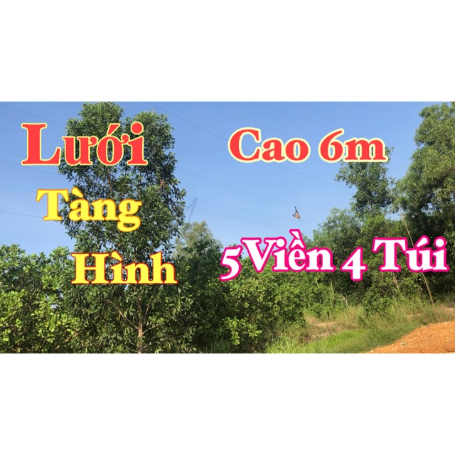60m Lưới bẫy chim cu gáy,cò trắng..sáo,két,quốc cao 6m 5 viền 4 túi