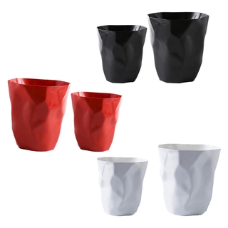 Unique Wrinkle Waste Bin Office Garbage Basket Trash Can Dustbin Container
