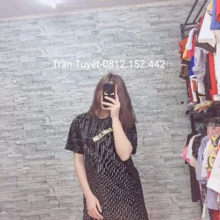 Váy nhung kẻ kim sa