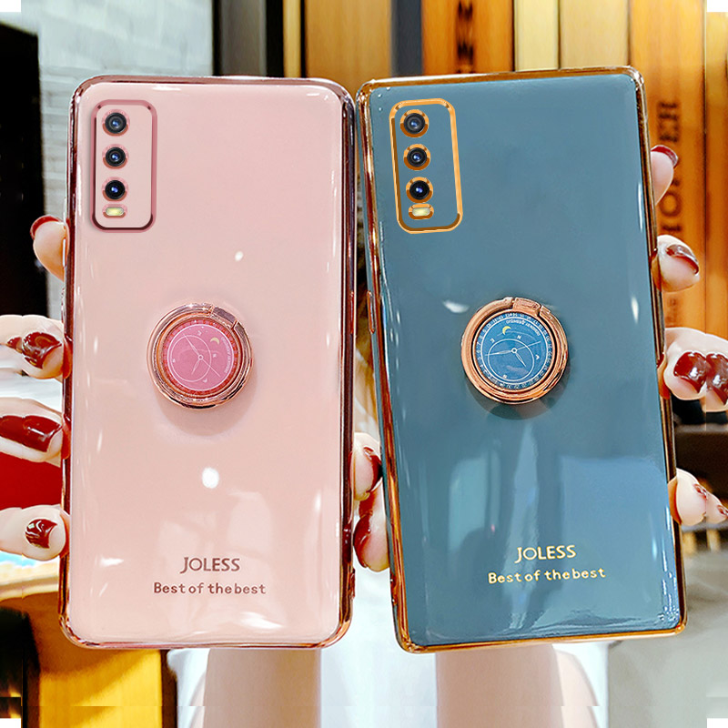 Ốp điện thoại có giá đỡ hình đồng hồ sáng tạo cho Vivo Y12S 2021 Y20I Y20 2021 Y20S Y12A Y20A Y21 Y21S Y33S