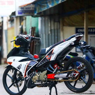 Tem rời exciter 150 dán xe trắng logo guft - tem 3 lớp
