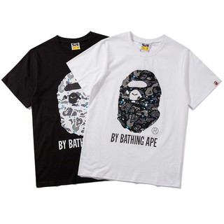 Áo Thun Chất Liệu Vải Cotton Tay Ngắn Có In Hoạ Tiết Bape